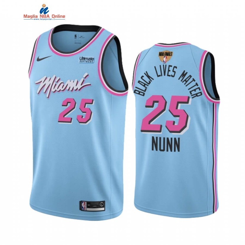 Maglia NBA Miami Heat 2020 Finale #25 Kendrick Nunn BLM Blu Città Acquista