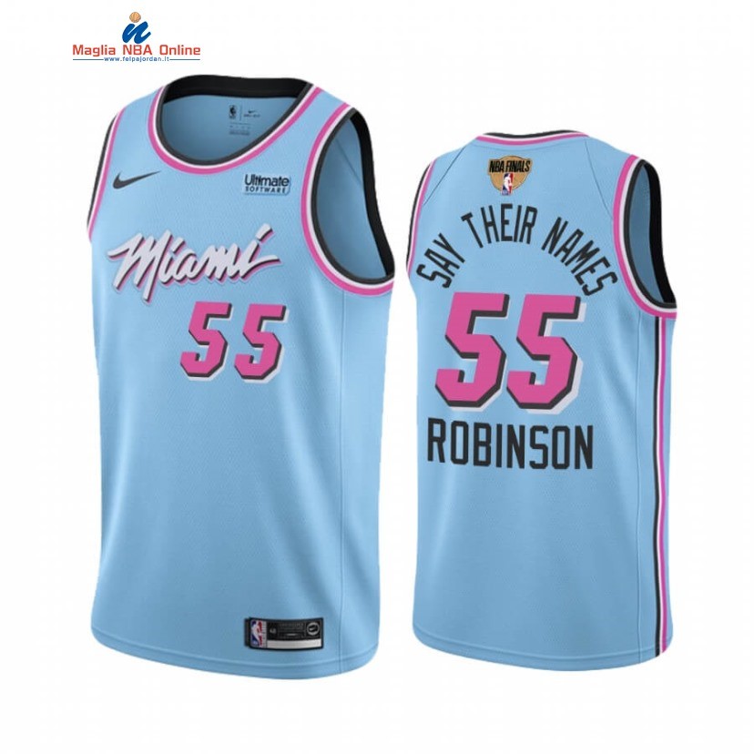 Maglia NBA Miami Heat 2020 Finale #55 Duncan Robinson BLM Blu Città Acquista
