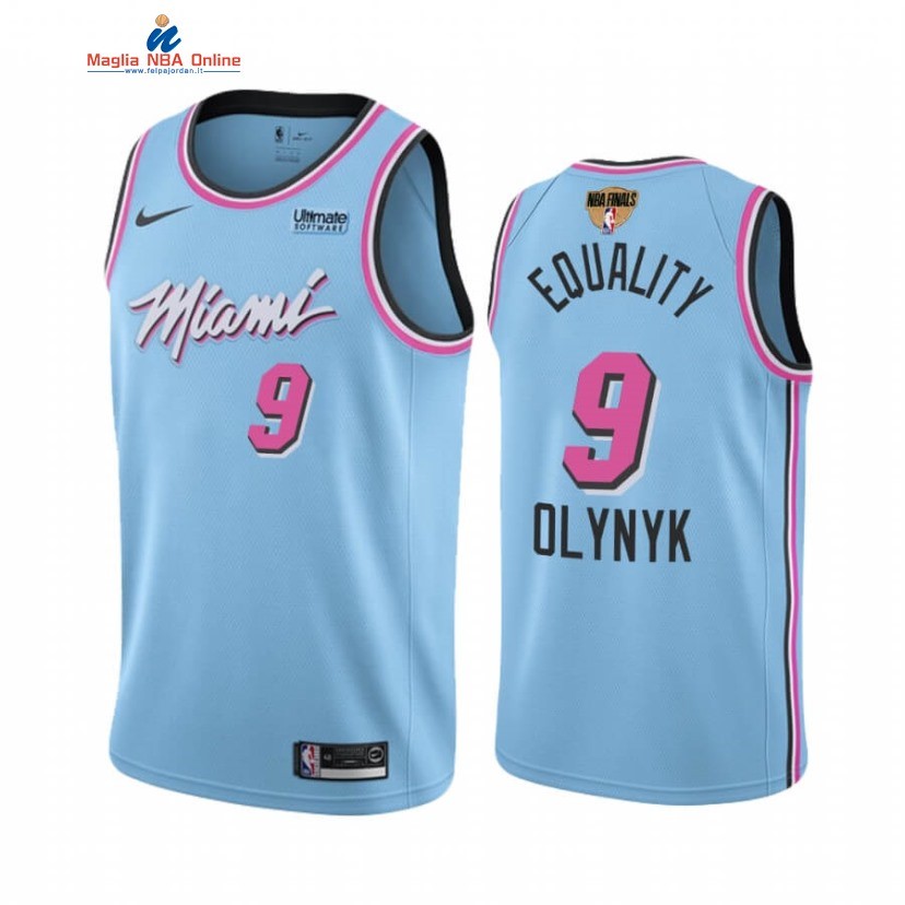 Maglia NBA Miami Heat 2020 Finale #9 Kelly Olynyk Equality Blu Città Acquista