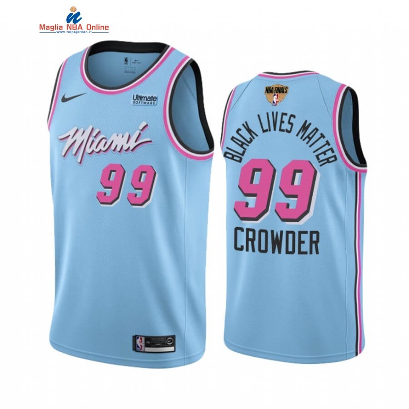 Maglia NBA Miami Heat 2020 Finale #99 Jae Crowder BLM Blu Città Acquista