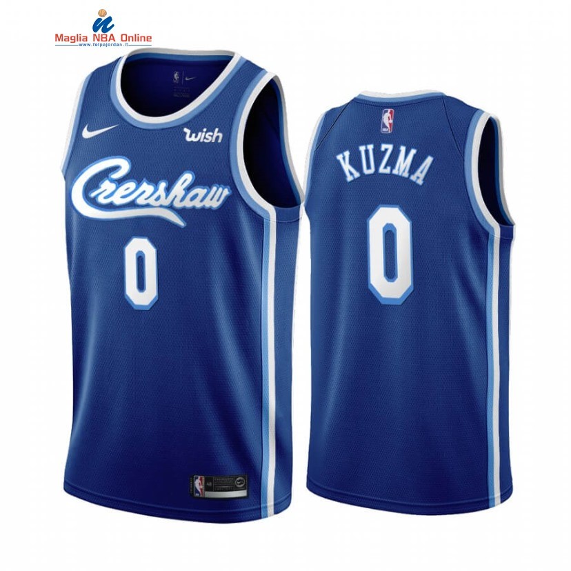 Maglia NBA Nike Los Angeles Lakers #0 Kyle Kuzma Blu Classic 2019-20 Acquista