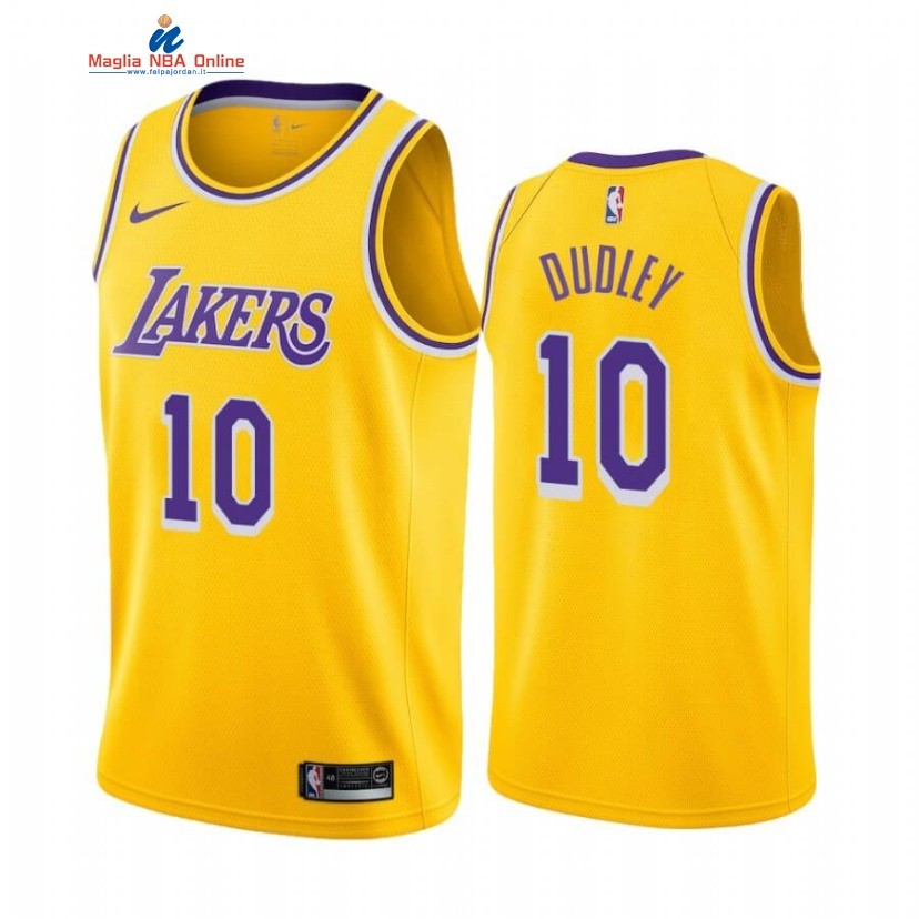 Maglia NBA Nike Los Angeles Lakers #10 Jared Dudley Giallo Icon 2019-20 Acquista