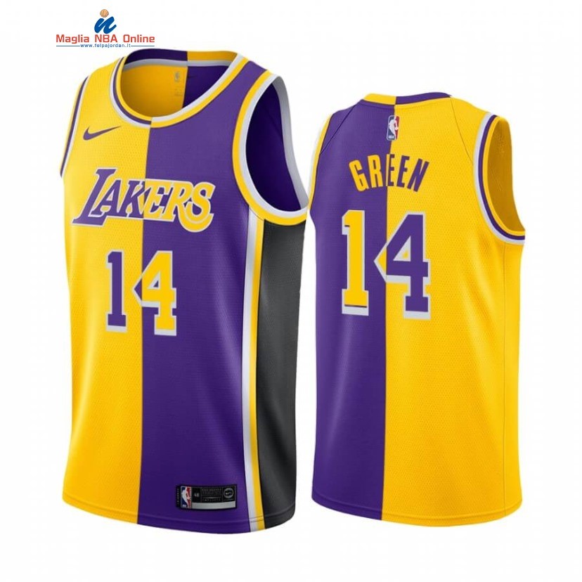 Maglia NBA Nike Los Angeles Lakers #14 Danny Green Giallo Porpora Split 2019-20 Acquista