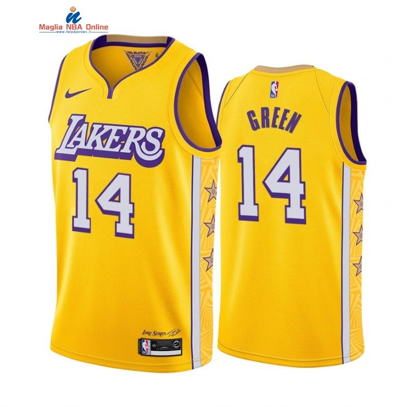 Maglia NBA Nike Los Angeles Lakers #14 Danny Green Nike Giallo Città 2019-20 Acquista