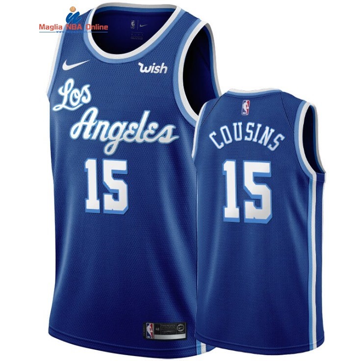 Maglia NBA Nike Los Angeles Lakers #15 DeMarcus Cousins Blu Classic 2019-20 Acquista