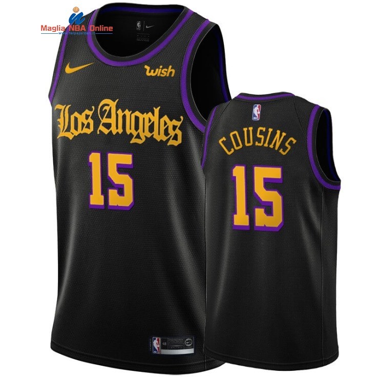 Maglia NBA Nike Los Angeles Lakers #15 DeMarcus Cousins Nero Città Creativa 2019-20 Acquista