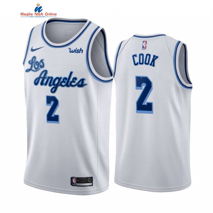 Maglia NBA Nike Los Angeles Lakers #2 Quinn Cook Bianco Classic 2019-20 Acquista