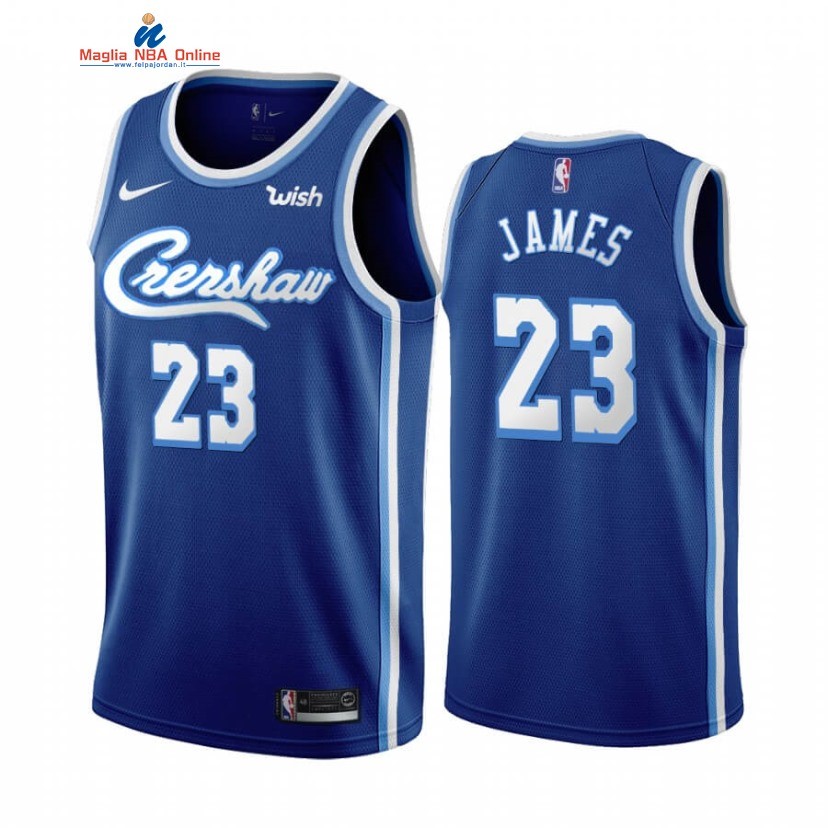 Maglia NBA Nike Los Angeles Lakers #23 LeBron James Blu Classic 2019-20 Acquista