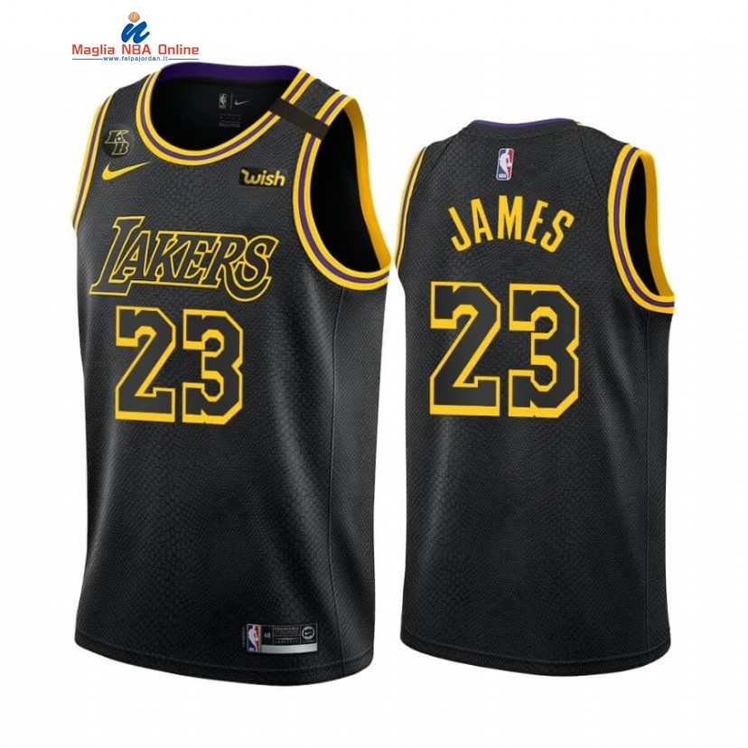 Maglia NBA Nike Los Angeles Lakers #23 LeBron James Nero Mamba 2019-20 Acquista