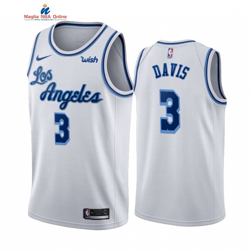 Maglia NBA Nike Los Angeles Lakers #3 Anthony Davis Bianco Classic 2019-20 Acquista