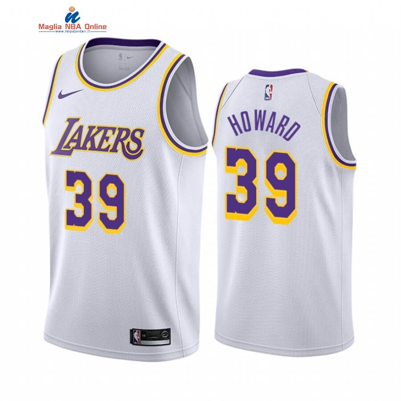 Maglia NBA Nike Los Angeles Lakers #39 Dwight Howard Bianco Association 2019-20 Acquista