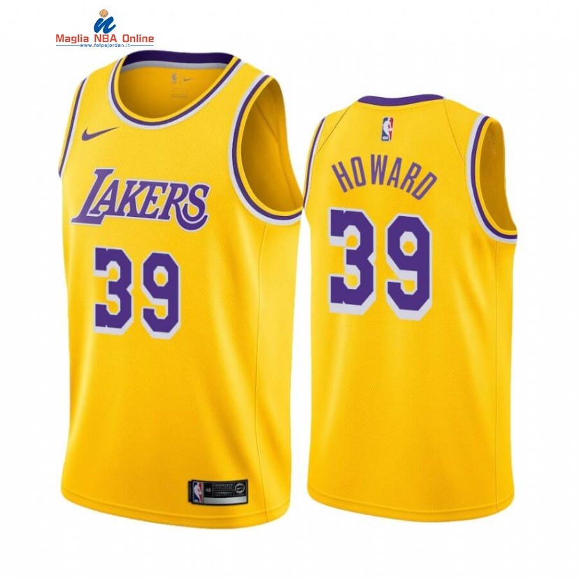 Maglia NBA Nike Los Angeles Lakers #39 Dwight Howard Giallo Icon 2019-20 Acquista