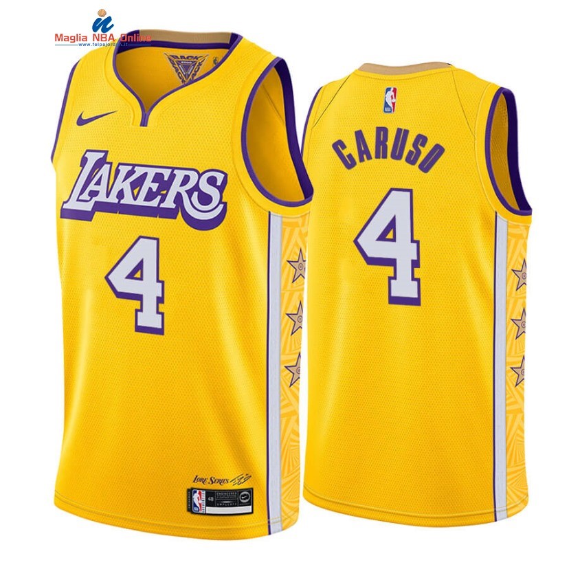 Maglia NBA Nike Los Angeles Lakers #4 Alex Caruso Nike Giallo Città 2019-20 Acquista