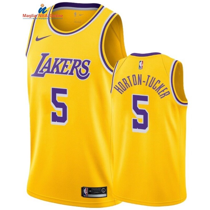Maglia NBA Nike Los Angeles Lakers #5 Talen Horton Tucker Giallo Icon 2019-20 Acquista
