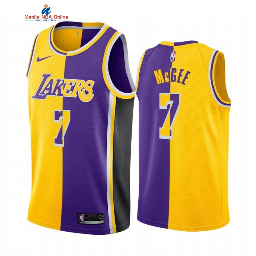 Maglia NBA Nike Los Angeles Lakers #7 JaVale Giallo Porpora Split 2019-20 Acquista