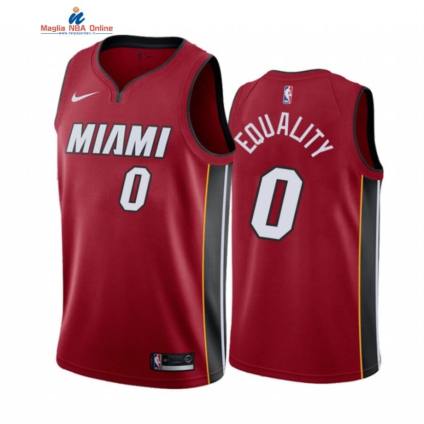 Maglia NBA Nike Miami Heat #0 Meyers Leonard Equality Rosso Statement 2019-20 Acquista