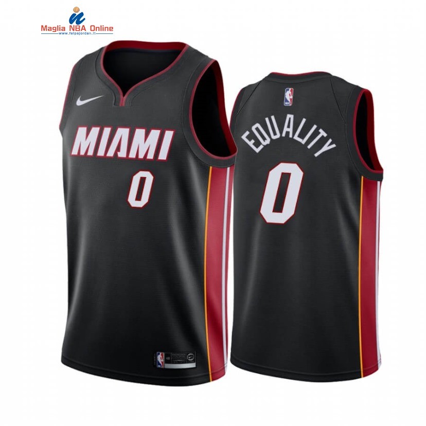 Maglia NBA Nike Miami Heat #0 Meyers Leonard Nero Icon 2019-20 Acquista