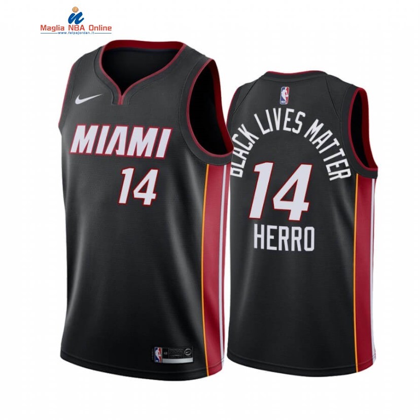 Maglia NBA Nike Miami Heat #14 Tyler Herro BLM Rosso Statement 2019-20 Acquista