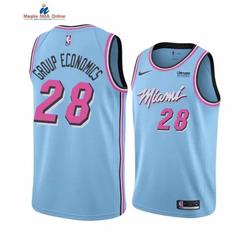 Maglia NBA Nike Miami Heat #28 Andre Iguodala Group Economics Blu Città 2019-20 Acquista