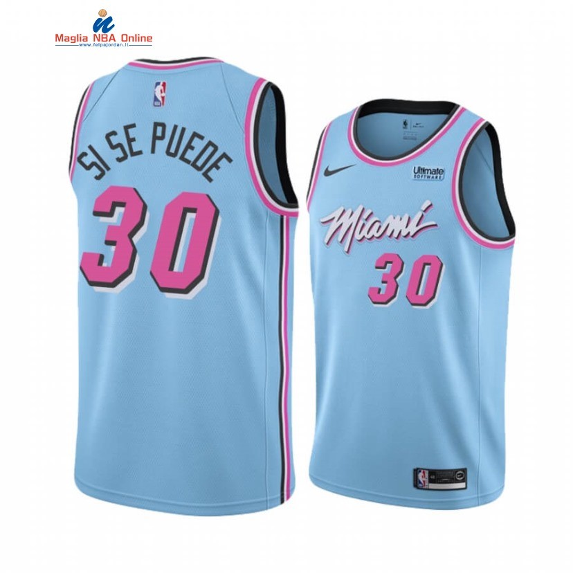 Maglia NBA Nike Miami Heat #30 Chris Silva Si Se Puede Blu Città 2019-20 Acquista