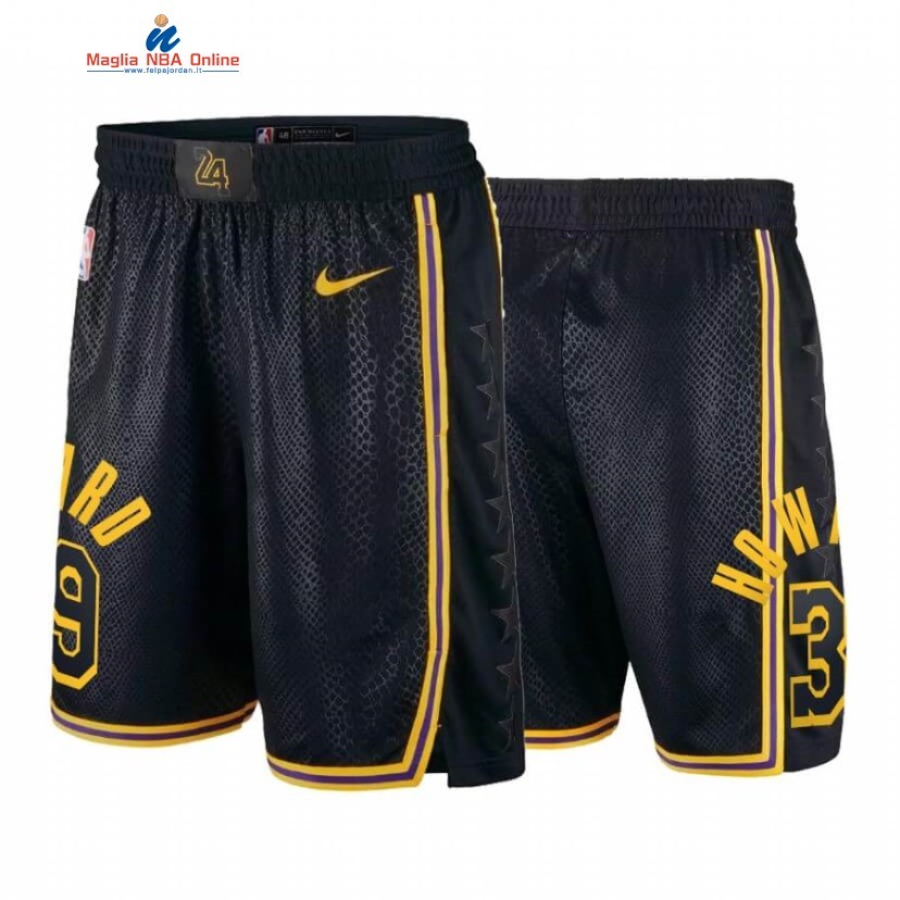 Pantaloni Basket Los Angeles Lakers #39 Dwight Howard Black Mamba Acquista