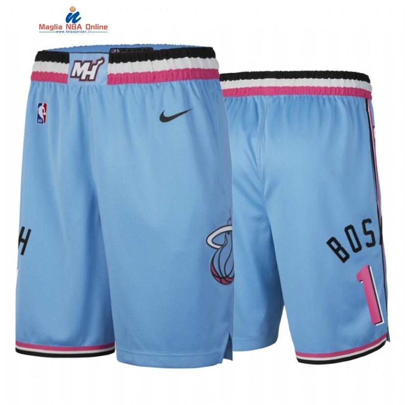 Pantaloni Basket Miami Heat #1 Chris Bosh Nike Blu Città Acquista