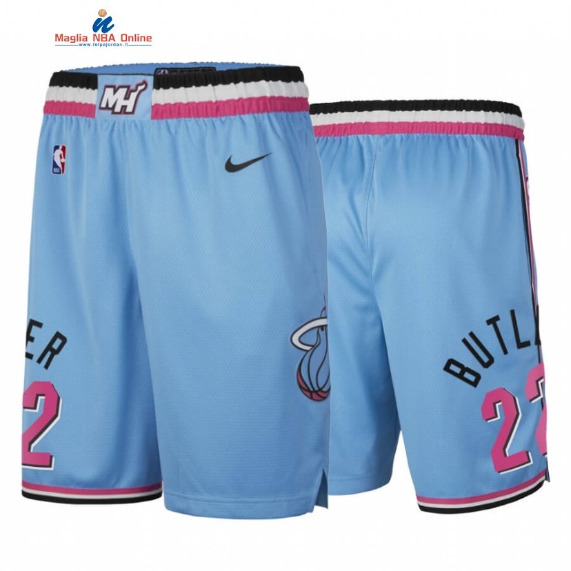Pantaloni Basket Miami Heat #22 Jimmy Butler Nike Blu Città Acquista