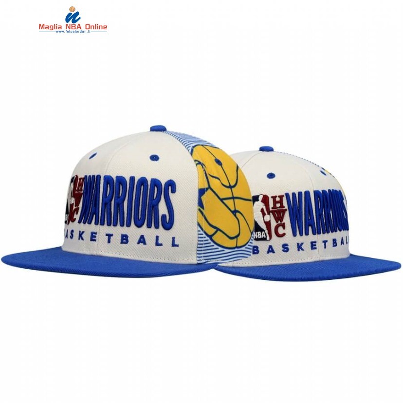 Cappelli 2020 Golden State Warriors Big Face Crema Blu Hardwood Classics Acquista