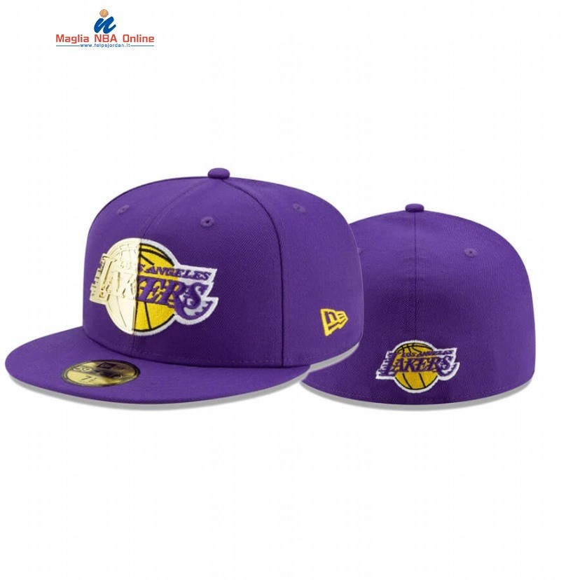 Cappelli 2020 Los Angeles Lakers Metal & Thread 59fifty Fitted Porpora Acquista