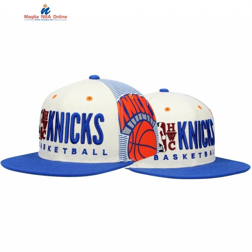 Cappelli 2020 New York Knicks Big Face Crema Blu Hardwood Classics Acquista