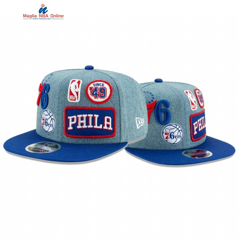 Cappelli 2020 Philadelphia 76ers Denim Patched 9FIFTY Blu Acquista
