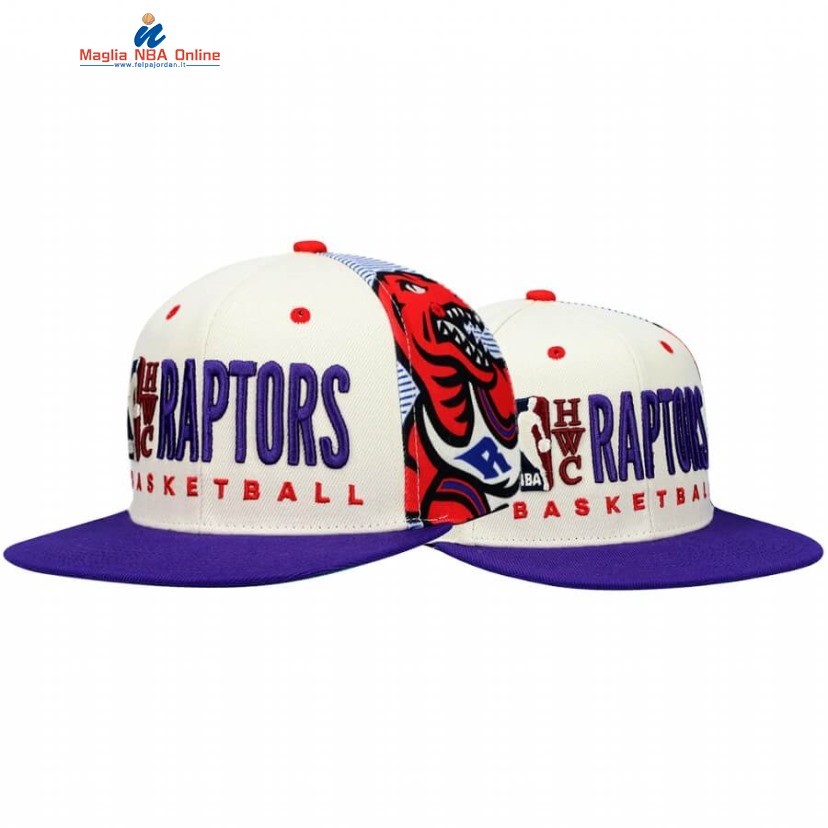 Cappelli 2020 Toronto Raptors Big Face Crema Porpora Hardwood Classics Acquista