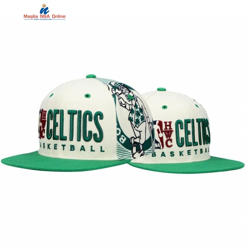 Cappelli Boston Celtics Big Face Crema Verde Hardwood Classics Acquista