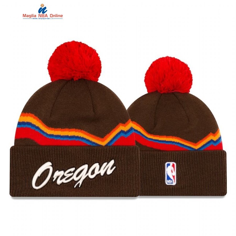 Cappelli Di Lana 2020-21 Portland Trail Blazers Pom Cuffed Marrone Città 2020-21 Acquista