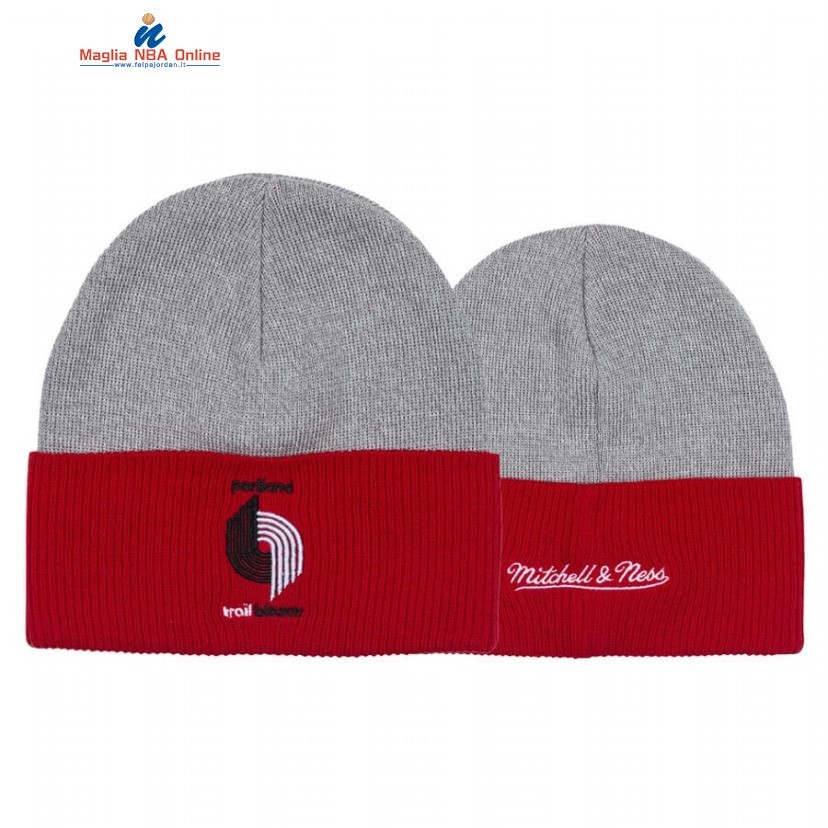 Cappelli Di Lana 2020 Portland Trail Blazers Block Heather Cuff Grigio Rosso 2020 Acquista