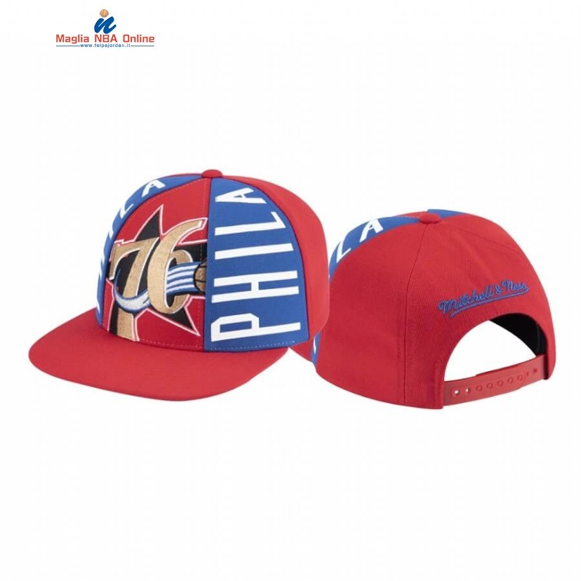 Cappelli Philadelphia 76ers Big Face Mitchell Ness Rosso Acquista