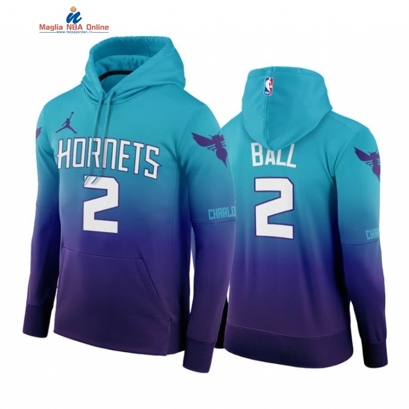 Felpe Con Cappuccio Charlotte Hornets #2 LaMelo Ball Teal Icon 2020-21 Acquista