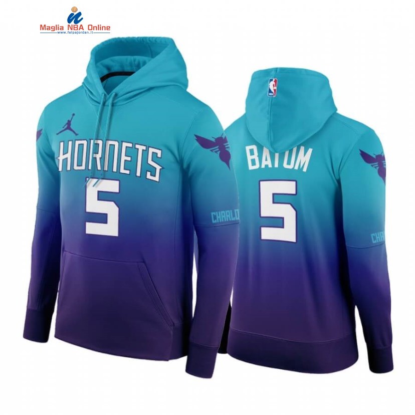 Felpe Con Cappuccio Charlotte Hornets #5 Nicolas Batum Teal Icon 2020-21 Acquista