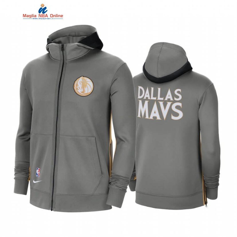 Felpe Con Cappuccio Dallas Mavericks Grigio Città 2020-21 Acquista