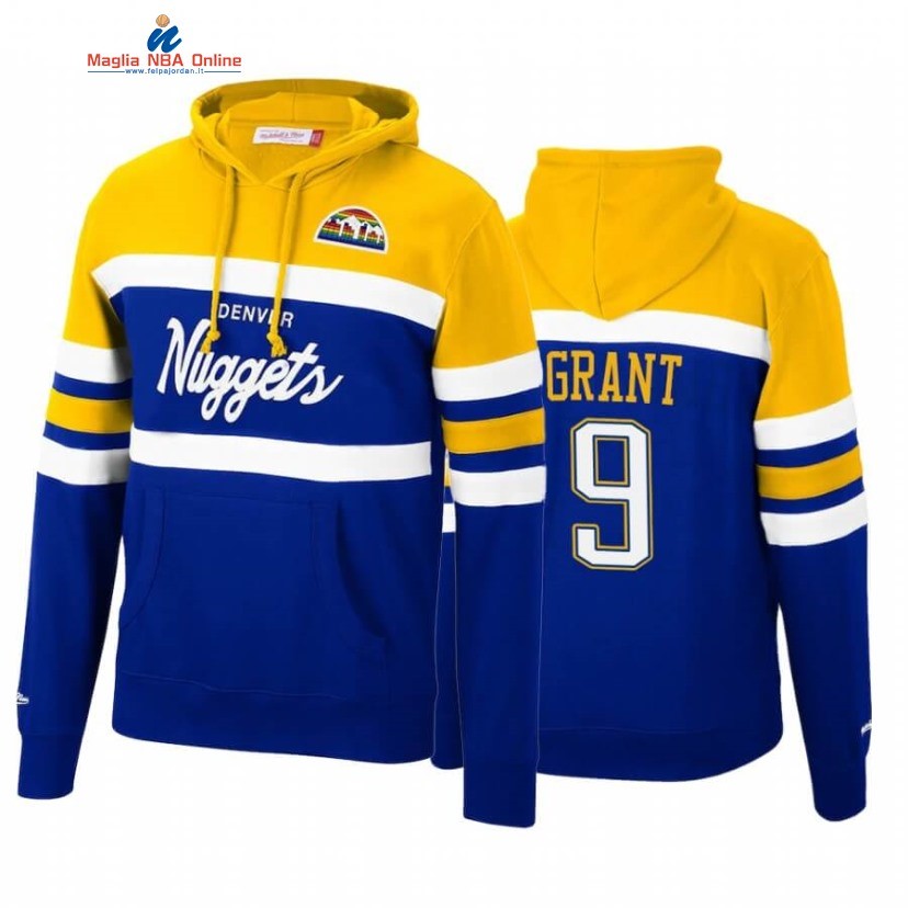 Felpe Con Cappuccio Denver Nuggets #9 Jerami Grant Oro Marino Hardwood Classics Acquista