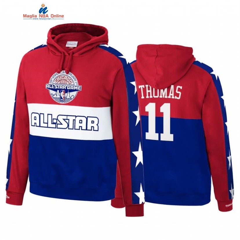 Felpe Con Cappuccio Detroit Pistons #11 Isiah Thomas 1988 All Star Rosso Marino Acquista