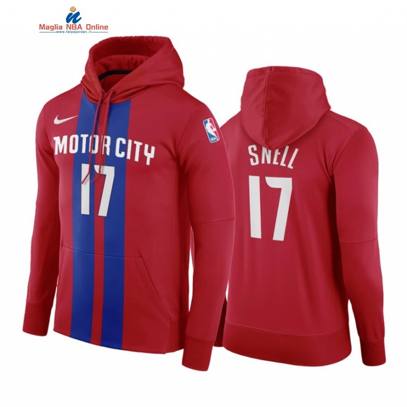 Felpe Con Cappuccio Detroit Pistons #17 Tony Snell Rosso Blu Città 2019-20 Acquista