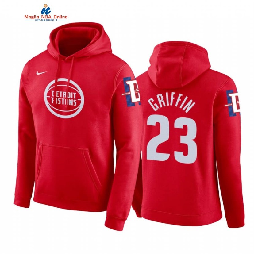 Felpe Con Cappuccio Detroit Pistons #23 Blake Griffin Rosso Città 2019-20 Acquista