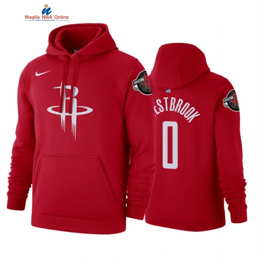 Felpe Con Cappuccio Houston Rockets #0 Russell Westbrook Rosso Icon 2019-20 Acquista