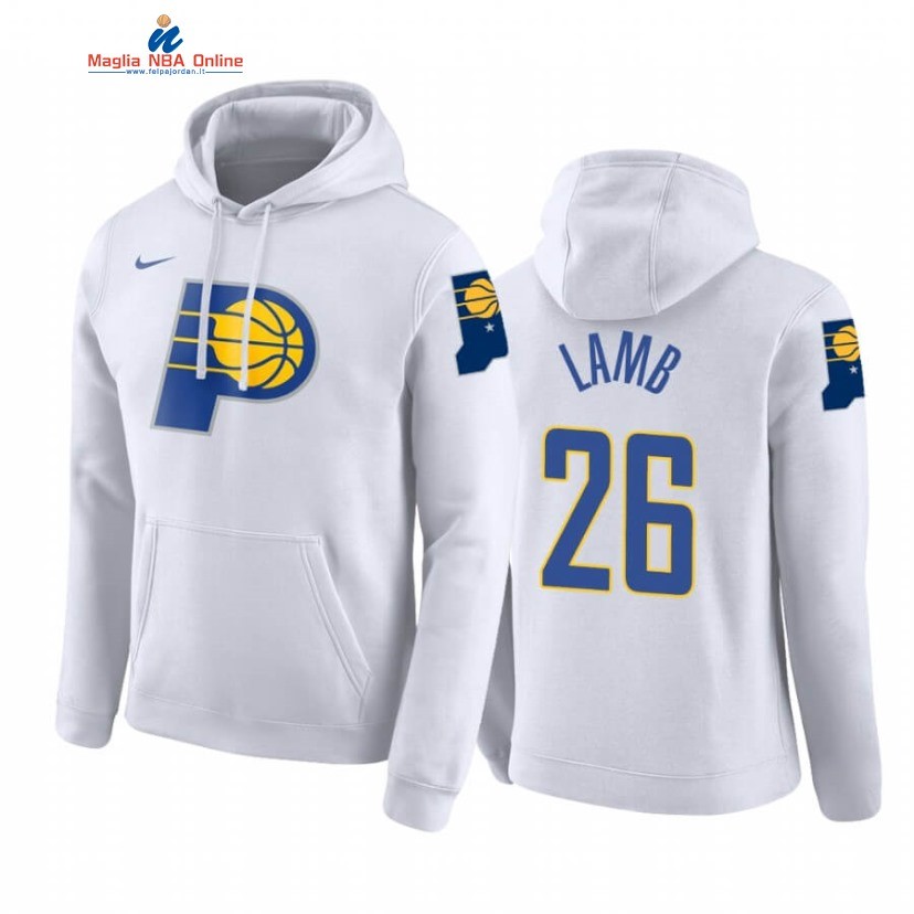 Felpe Con Cappuccio Indiana Pacers #26 Jeremy Lamb Bianco Città 2019-20 Acquista