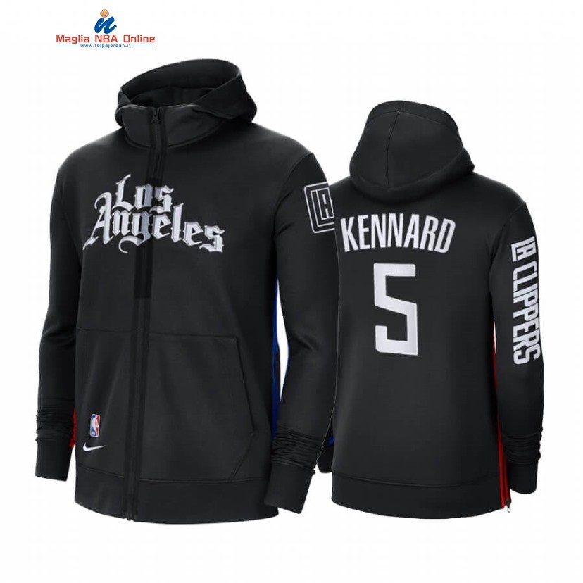 Felpe Con Cappuccio Los Angeles Clippers #5 Luke Kennard Nero Bianco Città 2020-21 Acquista