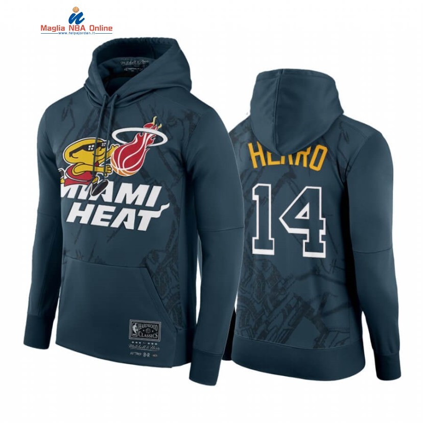 Felpe Con Cappuccio Miami Heat #14 Tyler Herro Grigio Verde Hardwood Classics Acquista