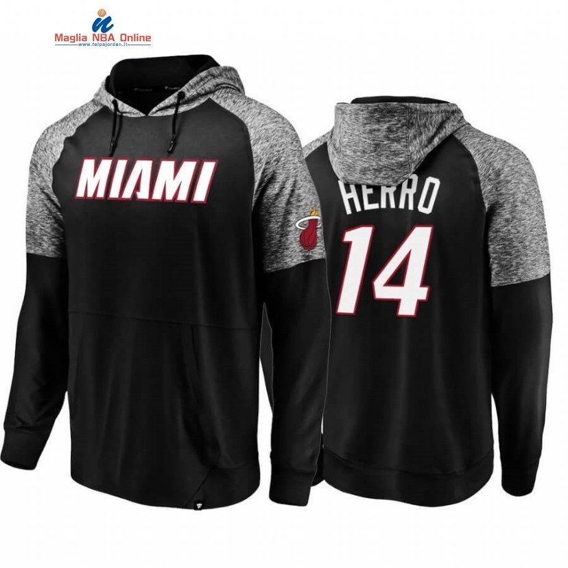 Felpe Con Cappuccio Miami Heat #14 Tyler Herro Nero Grigio 2020 Acquista