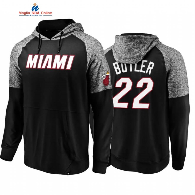 Felpe Con Cappuccio Miami Heat #22 Jimmy Butler Nero Grigio 2020 Acquista