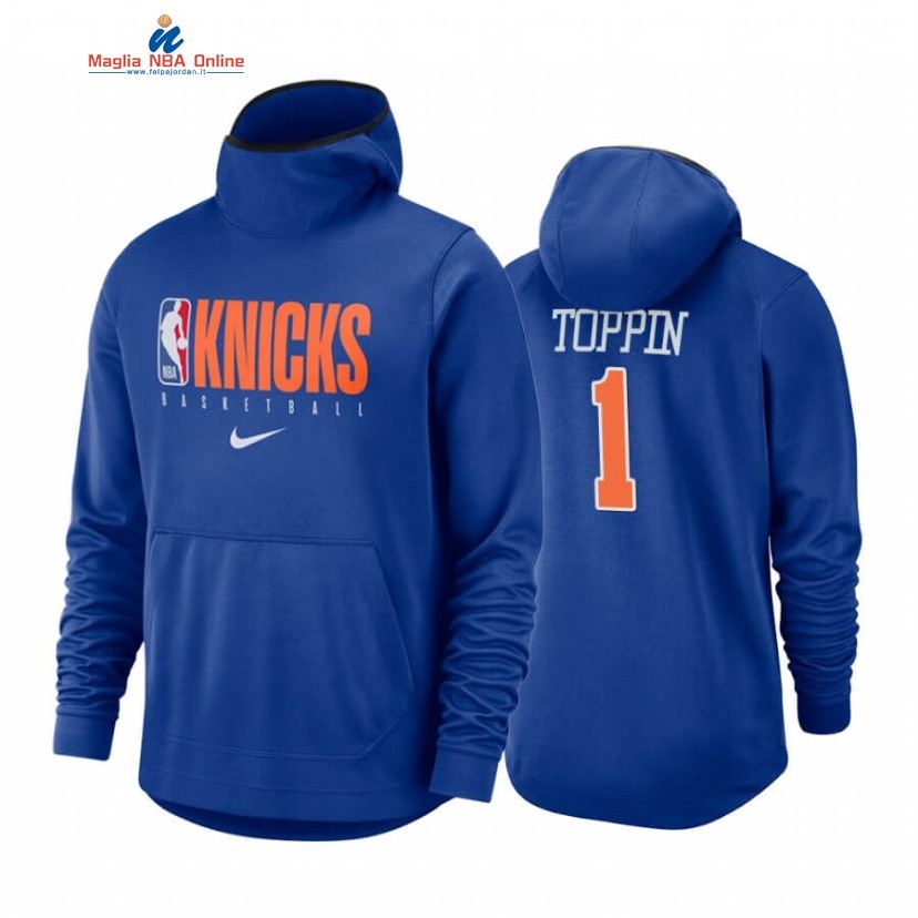 Felpe Con Cappuccio New York Knicks #1 Obi Toppin Blu 2020 Acquista